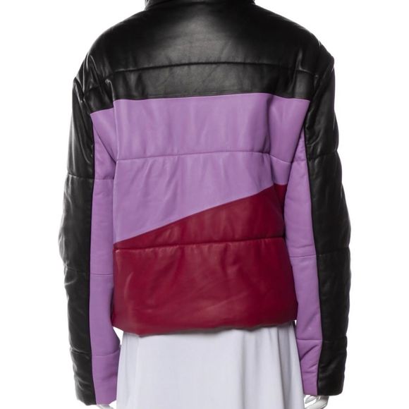 Veda leather colorblock jacket size XL bomber - Picture 3 of 3